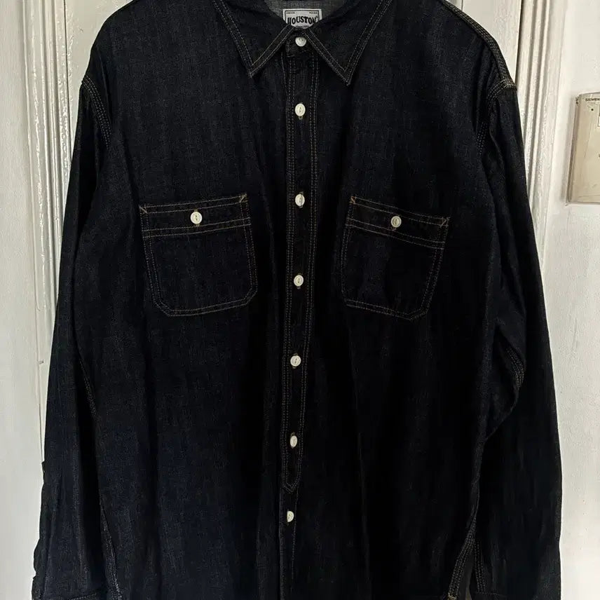 [BUNJANG] Houston USA Cotton Denim Work Shirt Indigo XXL / [XXL] HOUSTON 데님 워크셔츠 인디고