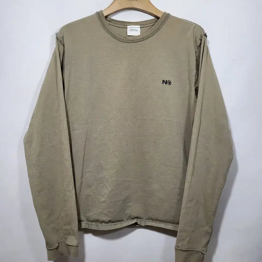 [BUNJANG] No Manual Khaki Long Sleeve T-Shirt / 노매뉴얼 카키 긴팔티셔츠 정품