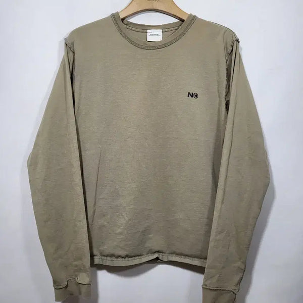 [BUNJANG] No Manual Khaki Long Sleeve T-Shirt / 노매뉴얼 카키 긴팔티셔츠 정품