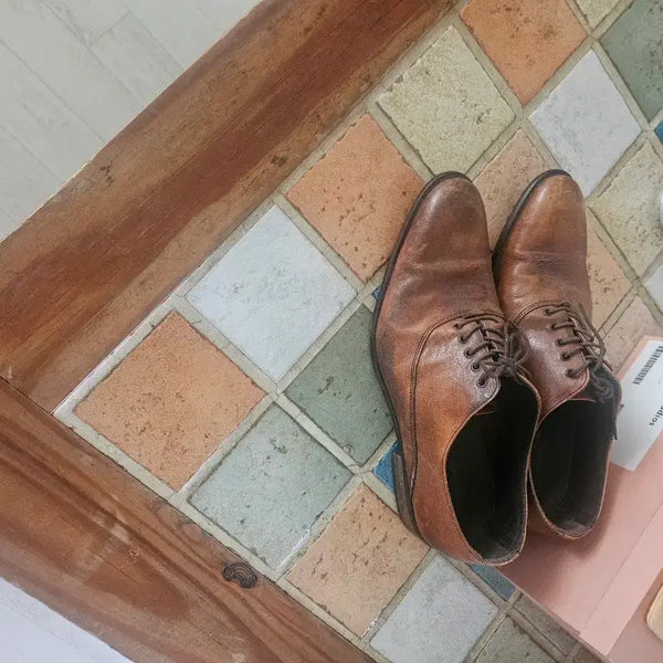 [BUNJANG] Italian Leather Loafers - Brown Vintage Design / 이태리 구두
