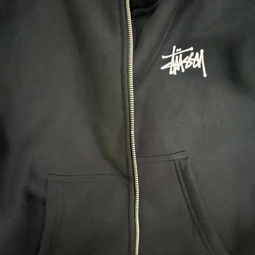 [BUNJANG] Stussy Basic Zip-Up Hoodie Black / 스투시 후드집업 블랙
