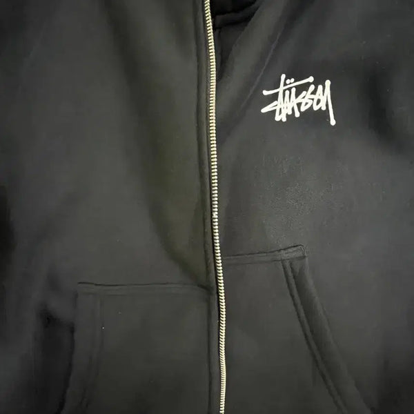 [BUNJANG] Stussy Basic Zip-Up Hoodie Black / 스투시 후드집업 블랙