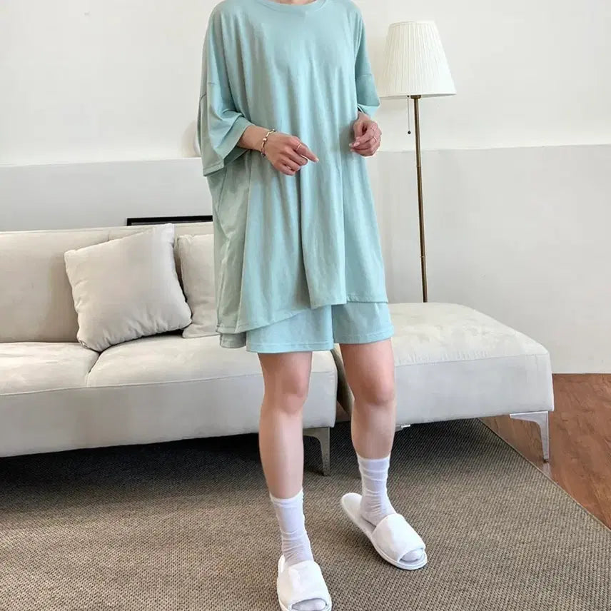 [BUNJANG] Summer Cool Flowy Training Set - Purple / 새옷 썸머 쿨 찰랑 트레이닝 상하의세트 퍼플색 (55~120사이즈)