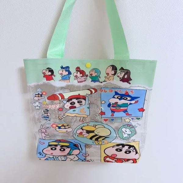 [BUNJANG] Crayon Shin-chan Waterproof PVC Pouch Bag for Pool and Water Play / 짱구 방수 가방 / 투명 pvc가방 / 수영장, 물놀이용