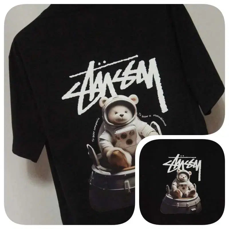 [BUNJANG] Stussy Black Big Logo Short Sleeve T-Shirt / 스투시 블랙 빅로고 반팔 라운드 티셔츠 남성105