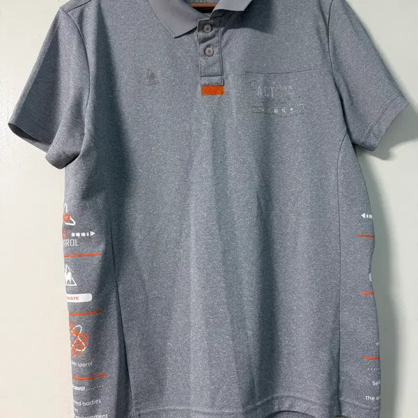 [BUNJANG] Le Coq Sportif Men's Gray Polo T-Shirt (Size 100) / (GS반값택배포함) 르꼬끄 남성 반팔 카라티 그레이 100