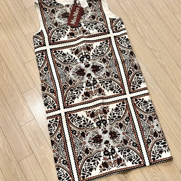 [BUNJANG] Max Mara Camel Black Patterned Dress / 55 55반 텍ㅇ 새상품 막스마라 카멜 블랙 패턴 원피스 랑방 타임 마인