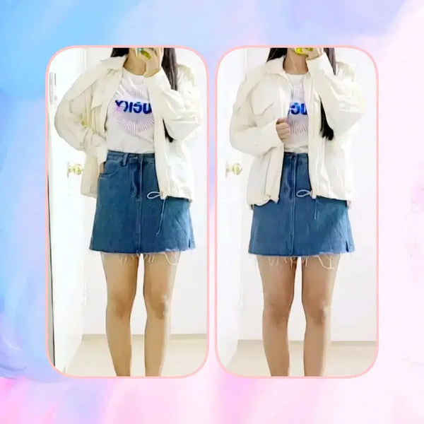 [BUNJANG] Short Front Zip Denim Skirt (M) / 짧은 기장의 앞지퍼 청치마(M)