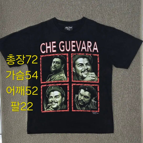 [BUNJANG] L Vintage Che Guevara 4-Cut Print Short Sleeve T-Shirt Black / L 빈티지 체게바라 4컷 프린팅 반팔 티셔츠 블랙