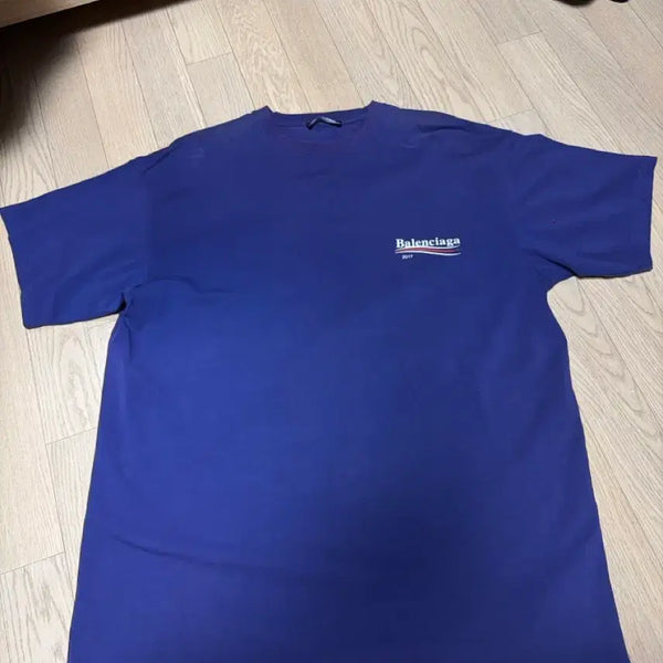 [BUNJANG] Balenciaga 2017 Logo Short Sleeve T-Shirt Navy / 발렌시아가 2017 로고 반팔 티셔츠 네이비
