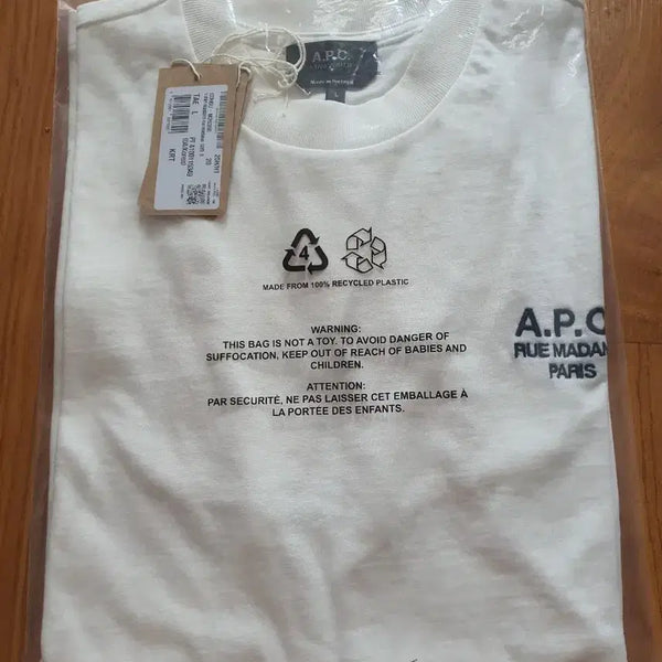 [BUNJANG] A.P.C. Short Sleeve T-Shirt Ivory L / A.P.C. 반팔 티셔츠 아이보리 L