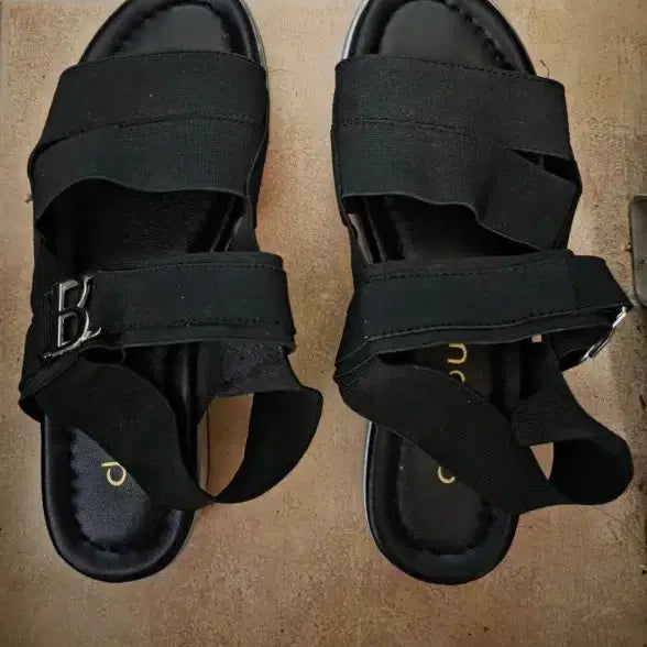 [BUNJANG] Black Platform Strap Sandals / 스트랩 밴드 샌들