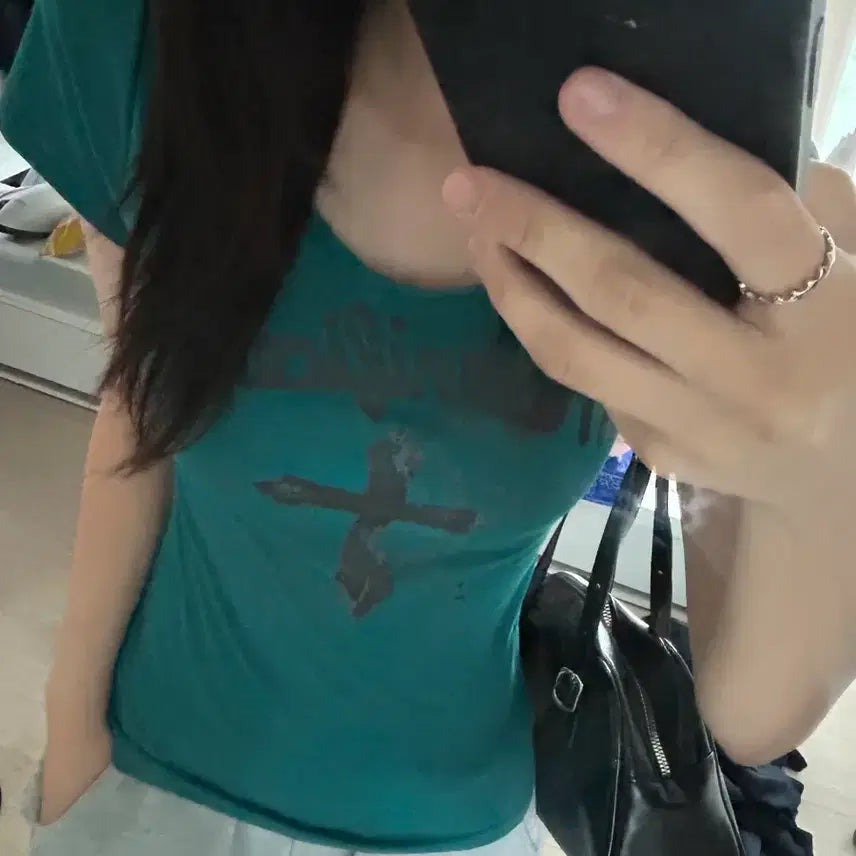 [BUNJANG] Mintcore Cross Print T-Shirt / 민트코어 십자가 프린트 티셔츠