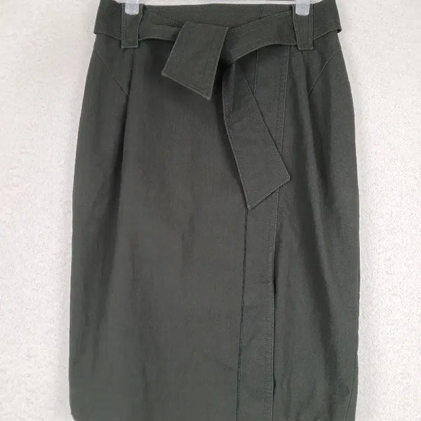 [BUNJANG] J.J. Ggot Women's Khaki Front Slit Midi Skirt (Size 27-28) / JJ지고트 여성 카키 앞트임 스커트(27~28)