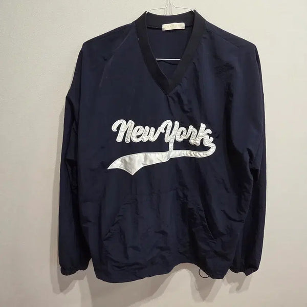 [BUNJANG] Cream Bijou New York Embroidered Windbreaker Navy / 크림비쥬 뉴욕 자수 바람막이 네이비