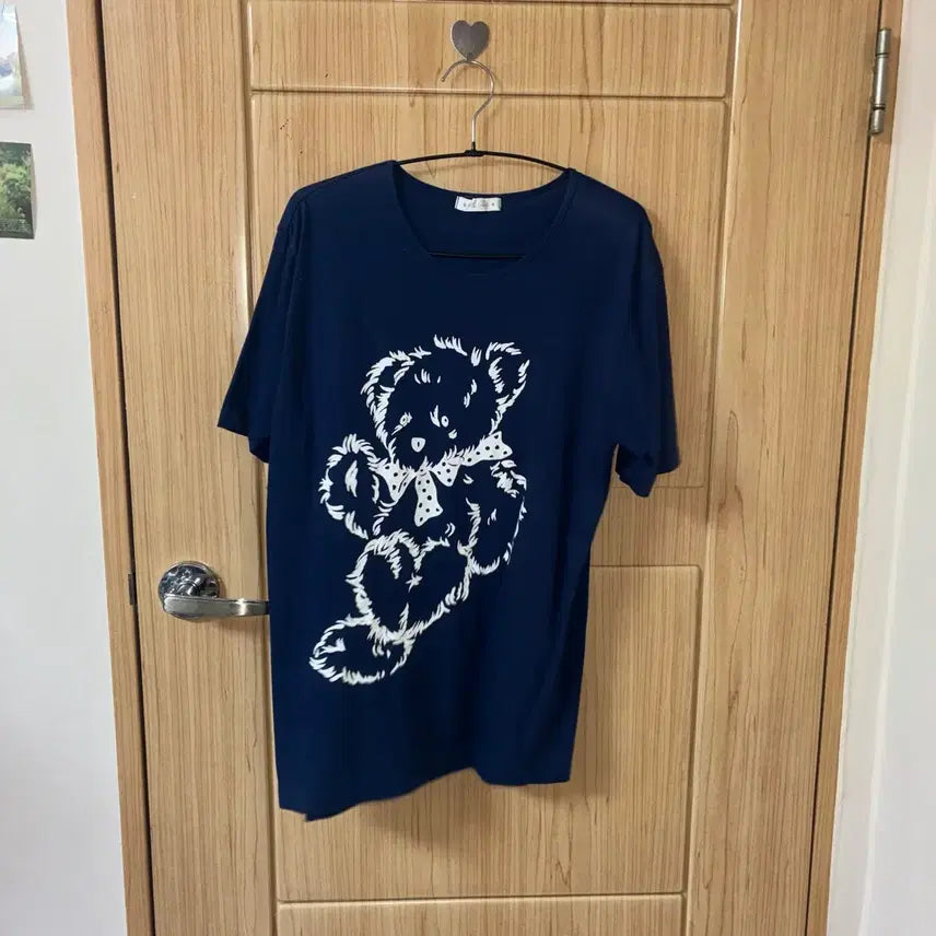 [BUNJANG] Bear Print Short Sleeve T-Shirt Navy / Sale 30