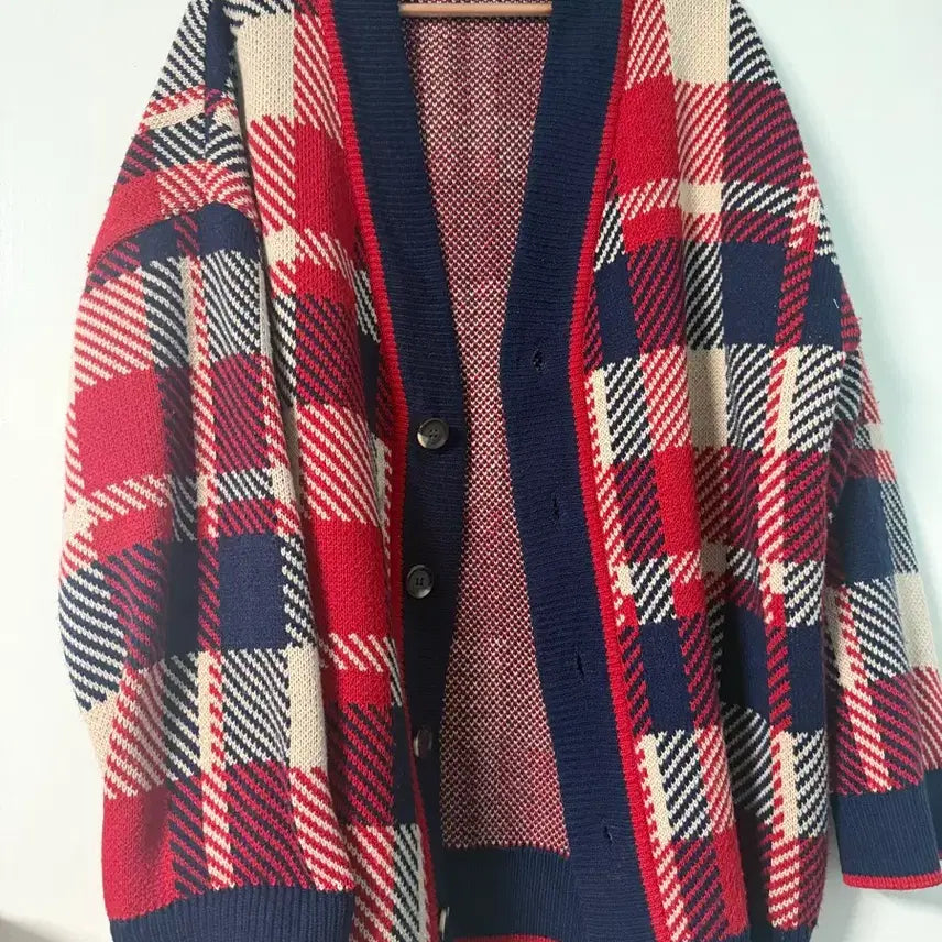 [BUNJANG] Blond9 Men's Oversized Check Cardigan 2XL / (무배) 블론드나인 남성 오버핏 가디건 체크가디건 2XL
