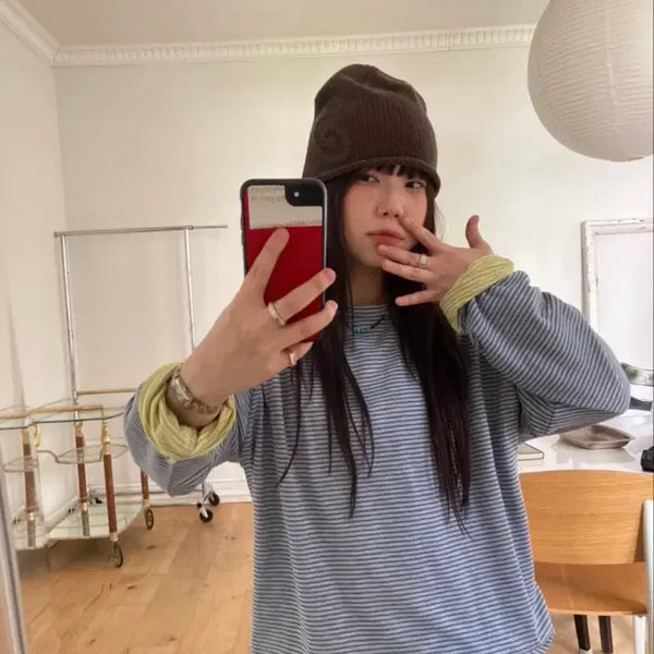 [BUNJANG] Miyus Stripe Sweatshirt / 마이유스 스트라이프 티