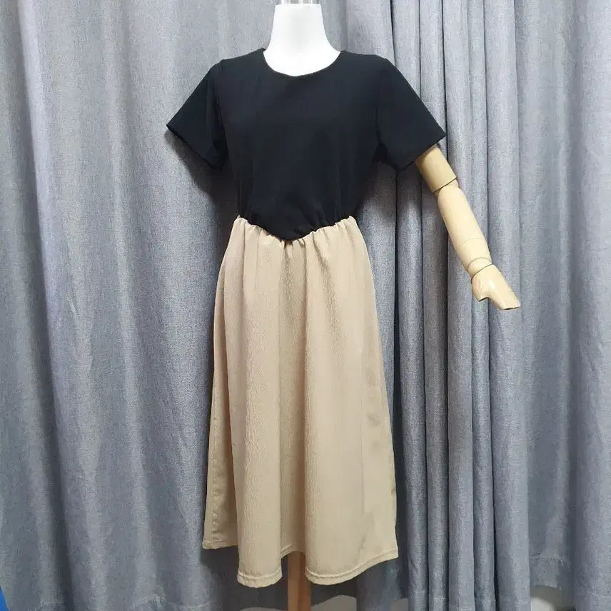 [BUNJANG] Colorblock Banding Long Dress / 배색 밴딩 롱 원피스