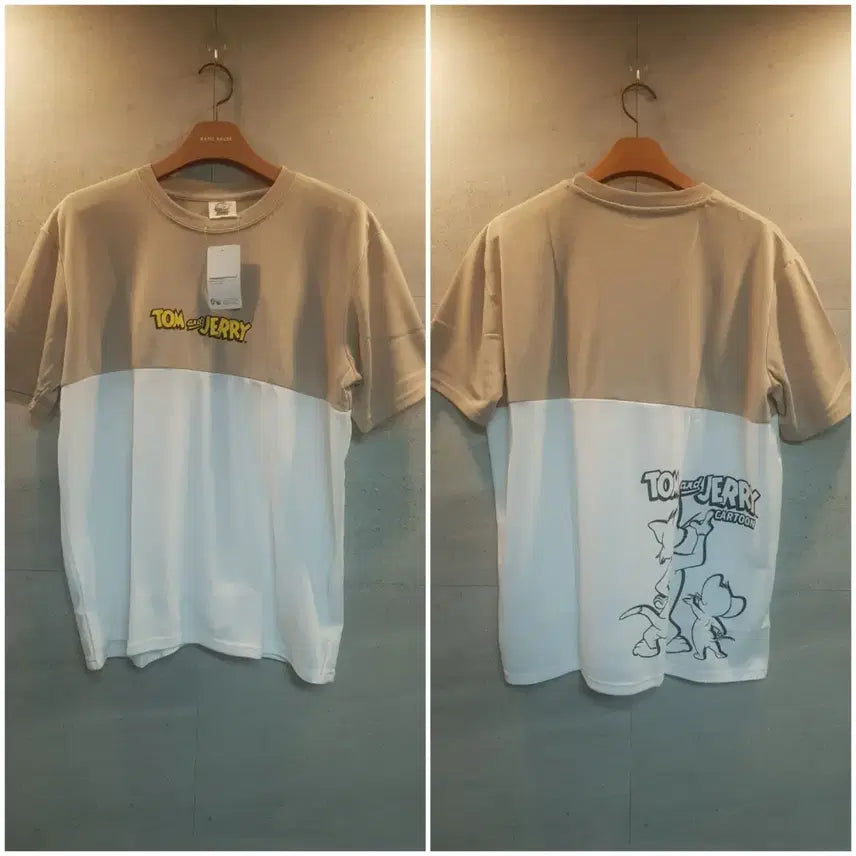 [BUNJANG] Tom and Jerry Official Licensed Character Artwork Color Block Short Sleeve T-Shirt / 톰과제리. 굿즈정품! 반팔티