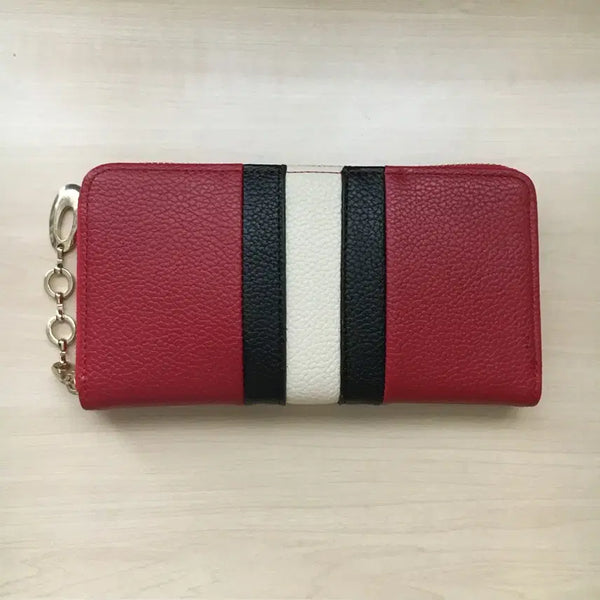 [BUNJANG] Women's Long Wallet with Red/Black/White Color Blocking / 레드/블랙/화이트 배색 여성 장지갑