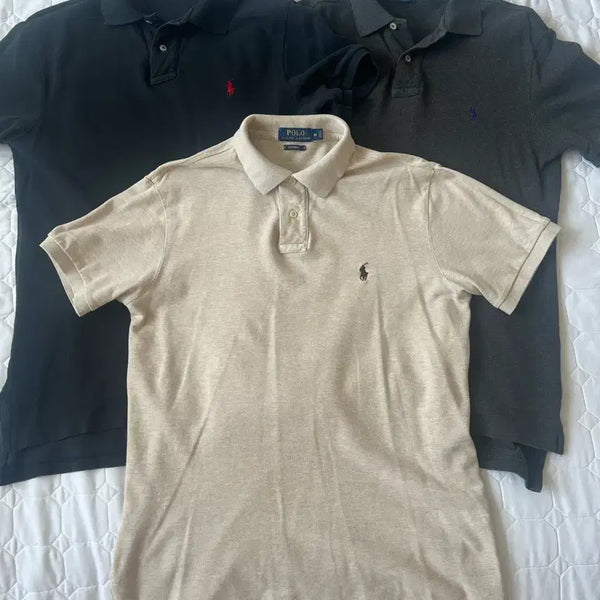[BUNJANG] Polo Ralph Lauren Custom Fit Short Sleeve PK T-Shirts (Set of 3) / 폴로 반팔 PK 티셔츠 3개 커스텀핏 M