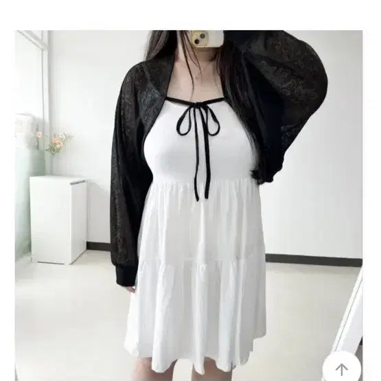 [BUNJANG] Plus Size Bolero Cardigan Black / 빅사이즈 볼레로 가디건 블랙
