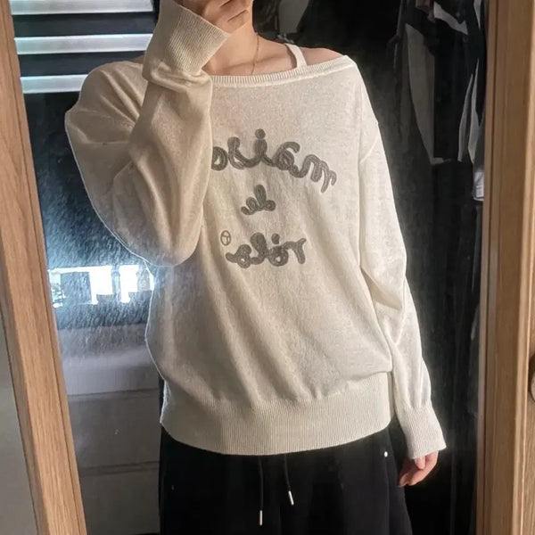 [BUNJANG] Rola Rola Off-Shoulder Knit / 로라로라 오프숄더 니트 착샷O
