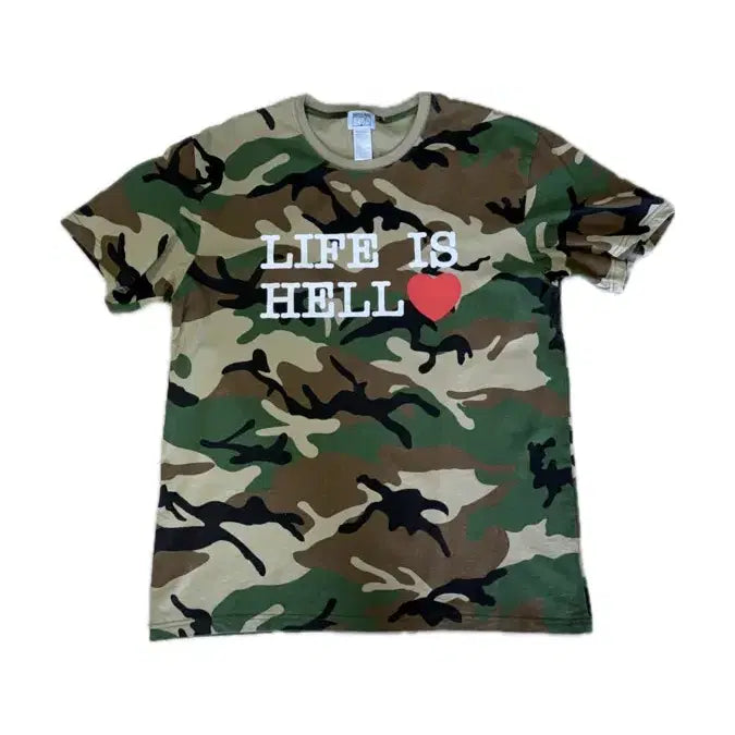 [BUNJANG] Mediums LIFE IS HELL Camo Tee / 미디엄스 LIFE IS HELL Tee 카모
