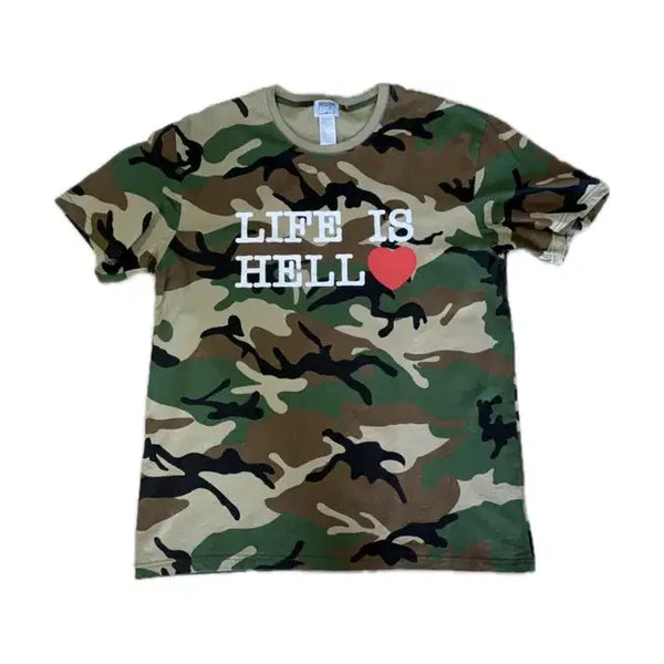 [BUNJANG] Mediums LIFE IS HELL Camo Tee / 미디엄스 LIFE IS HELL Tee 카모