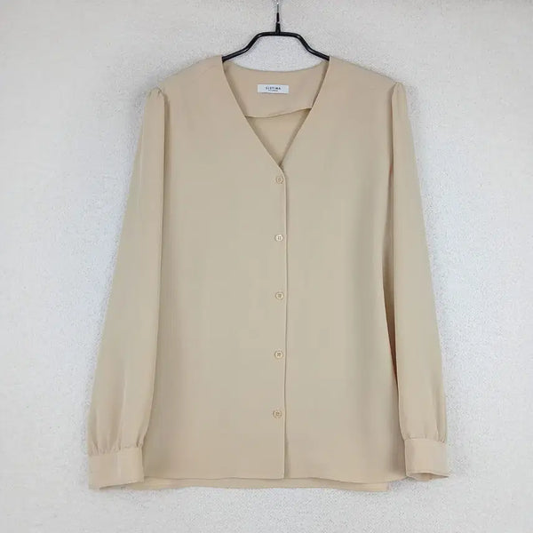 [BUNJANG] SISTINA Women's Beige Long-Sleeve Blouse (Size 77) / SISTINA 시스티나 여성 베이지색 긴팔 블라우스(66~77)