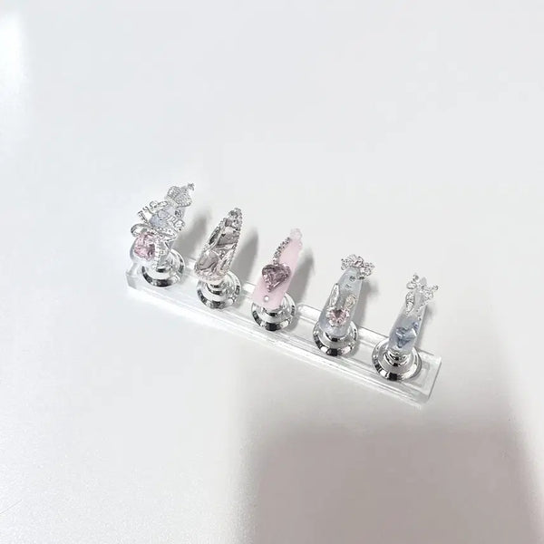 [BUNJANG] Handmade Nail Tips "Mizuiro" Full Stone Magnetic Gel / 수제 네일팁 서브컬쳐 양산형 미즈이로 풀스톤 자석젤 판매