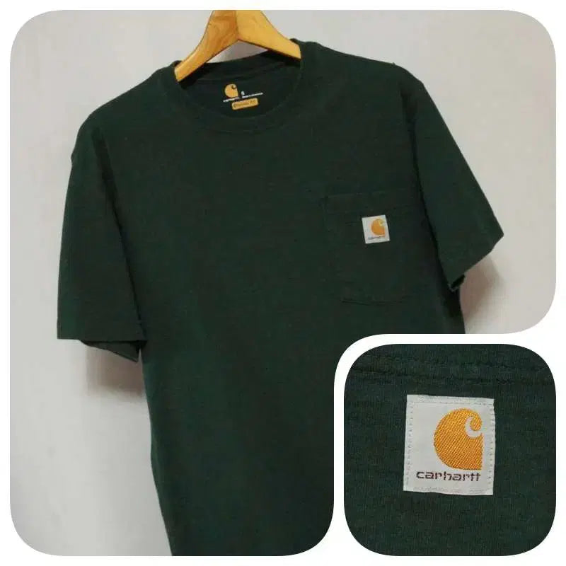 [BUNJANG] Carhartt Green Short Sleeve Crew Neck T-Shirt Men's 100 / 칼하트 그린 반팔 라운드 티셔츠 남성100