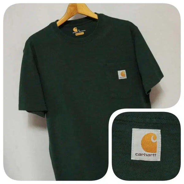 [BUNJANG] Carhartt Green Short Sleeve Crew Neck T-Shirt Men's 100 / 칼하트 그린 반팔 라운드 티셔츠 남성100