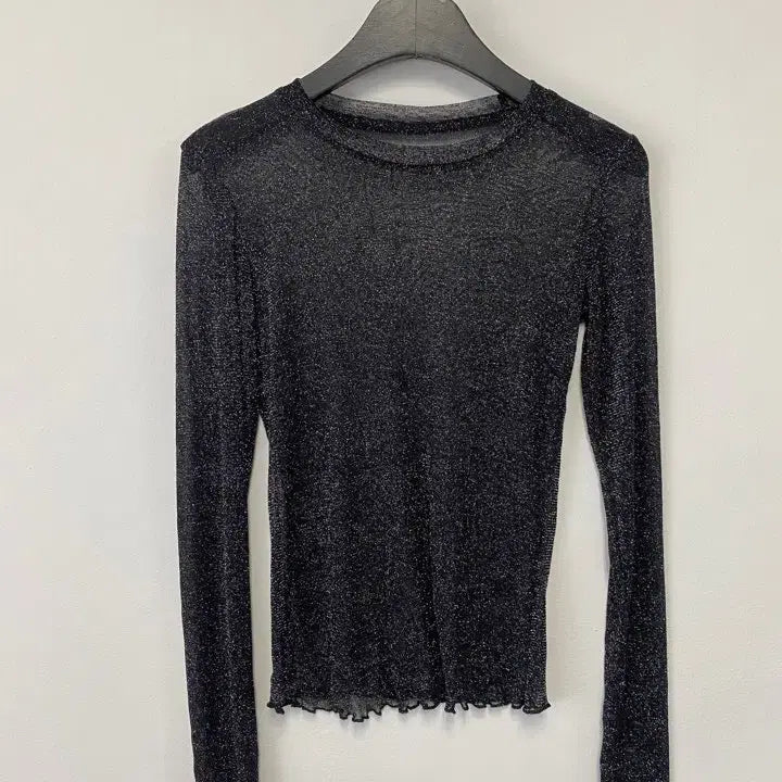 [BUNJANG] Vintage See-through Mesh Glitter Top / 빈티지 시스루 매쉬 글리터 탑