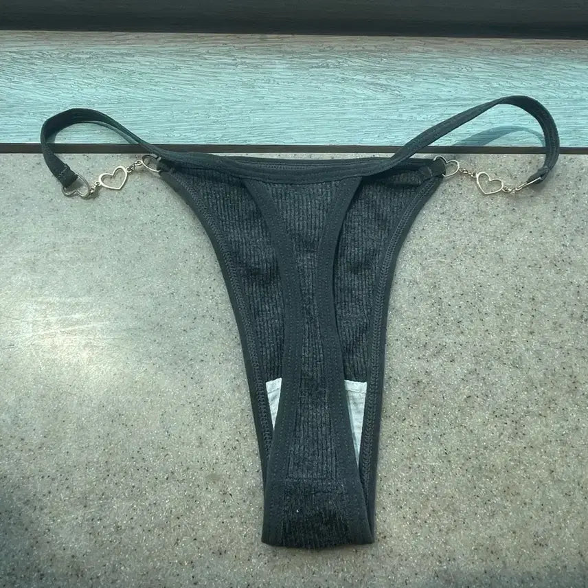 [BUNJANG] Women's Heart Ring Dark Gray Panty / (중고) 여성팬티 하트링 다크 그레이