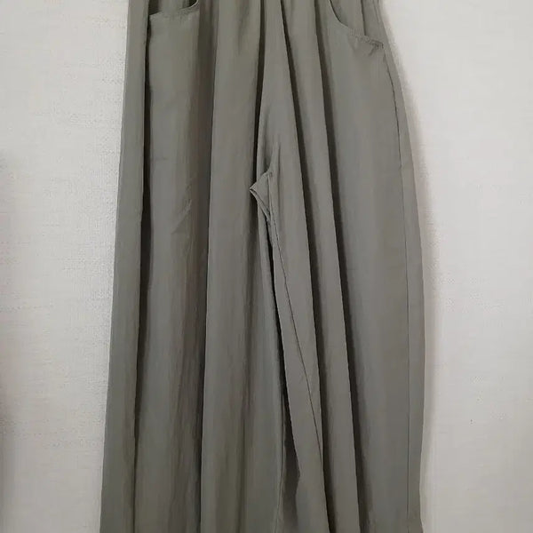 [BUNJANG] Women's Wide-Leg Pants Olive Green / 여성 와이드 팬츠 올리브 그린