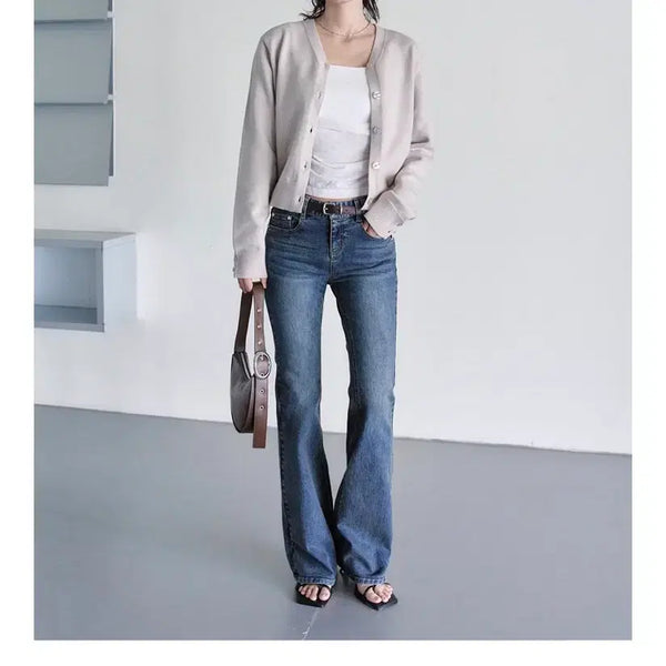 [BUNJANG] Dekete Woman Signature Slim Low Rise Bootcut Pants / 데케트우먼 시그니처 슬림 로우 라이즈 부츠컷 팬츠