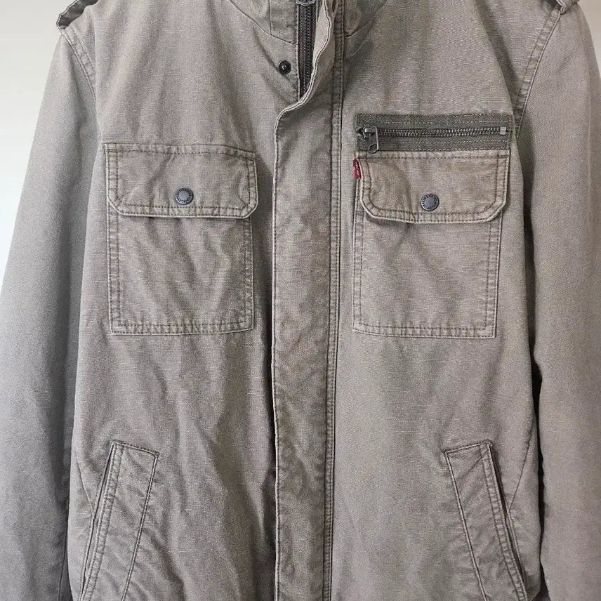 [BUNJANG] Levi's Washed Cotton Military Jacket Light Olive / 리바이스 워싱 면 밀리터리 재킷 라이트 올리브 L