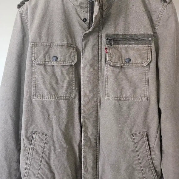 [BUNJANG] Levi's Washed Cotton Military Jacket Light Olive / 리바이스 워싱 면 밀리터리 재킷 라이트 올리브 L