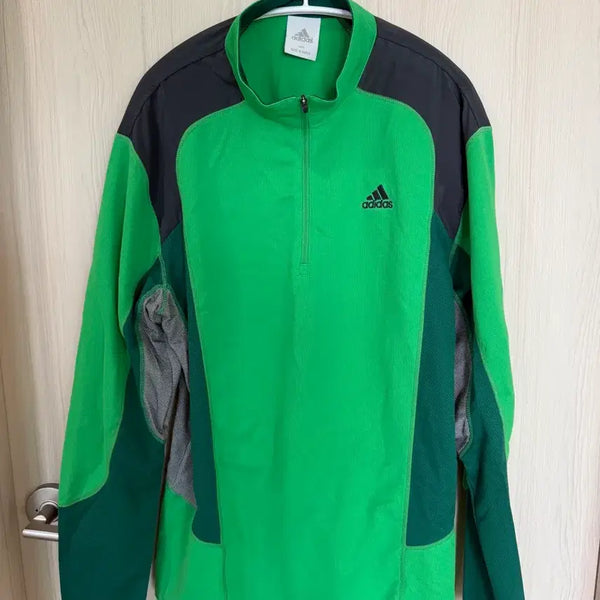 [BUNJANG] Adidas Men's Functional Long Sleeve Zip-Up T-Shirt / 아디다스 남성용 기능성 티셔츠 100