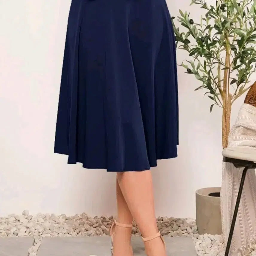 [BUNJANG] Navy Flare Skirt / 네이비 플레어 스커트