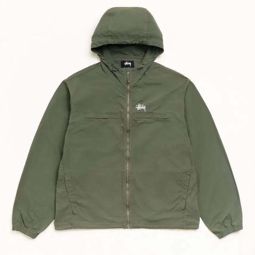 [BUNJANG] Stussy Windbreaker Jacket Khaki / 스투시 바람막이 윈드브레이커
