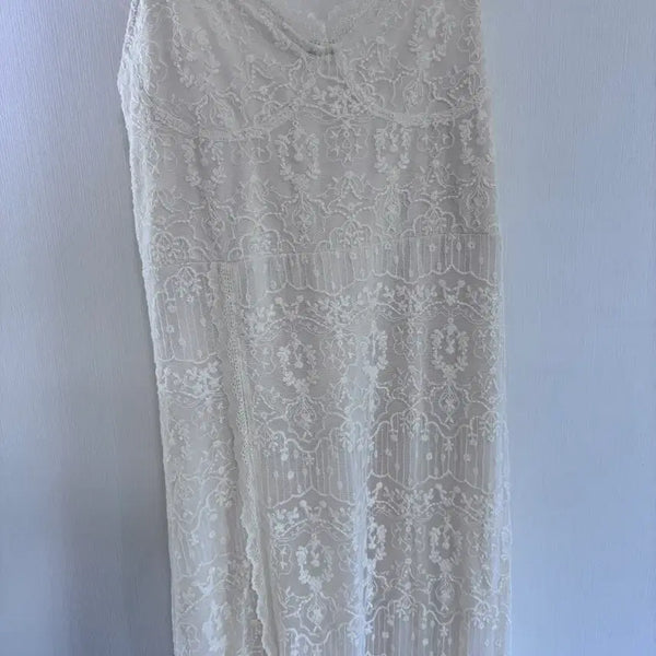 [BUNJANG] Zara Lace Slip Dress White / 자라 레이스 슬립 원피스