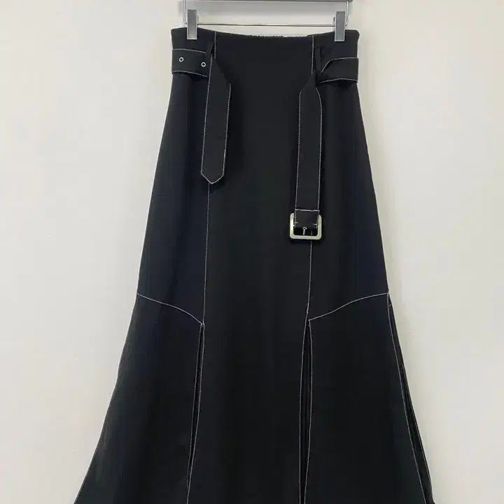 [BUNJANG] Vintage Archives Pleated Belted Maxi Skirt / 빈티지 archives 플리츠 디테일 벨티드 맥시 스커트