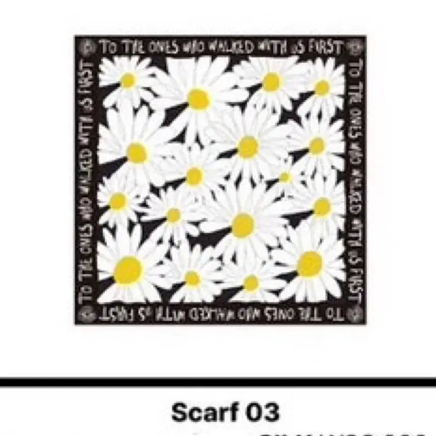 [BUNJANG] PEACEMINUSONE Daisy Pattern Silk Scarf / 데이지 패턴 실크 스카프Disney/Pixar PEACEMINUSON
