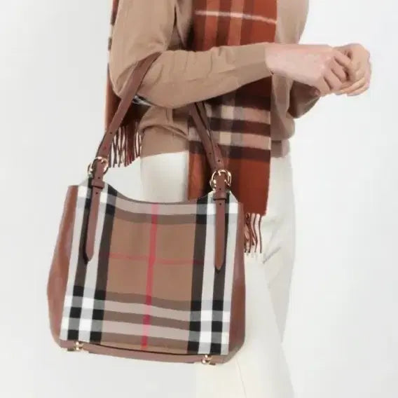 [BUNJANG] Burberry House Check Leather Trim Shoulder Bag Tote Bag / 버버리 하우스체크 숄더백/토트백 정품S급(감정O)크로스백