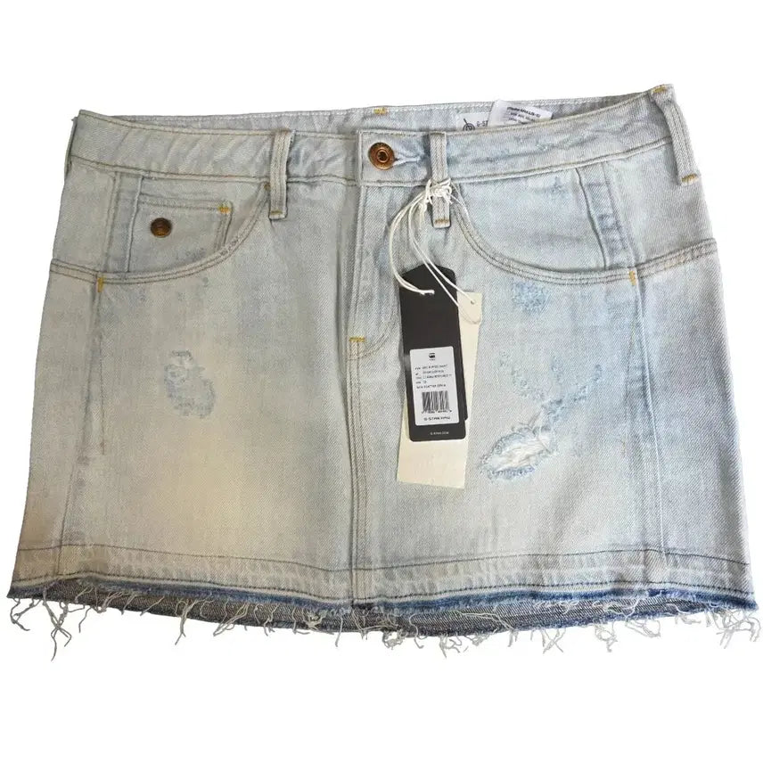 [BUNJANG] G-Star Raw Denim Skirt Light Blue Cut-off Hem Size 26 / G-STAR RAW 데님 스커트 라이트 블루 컷오프 헴(26)