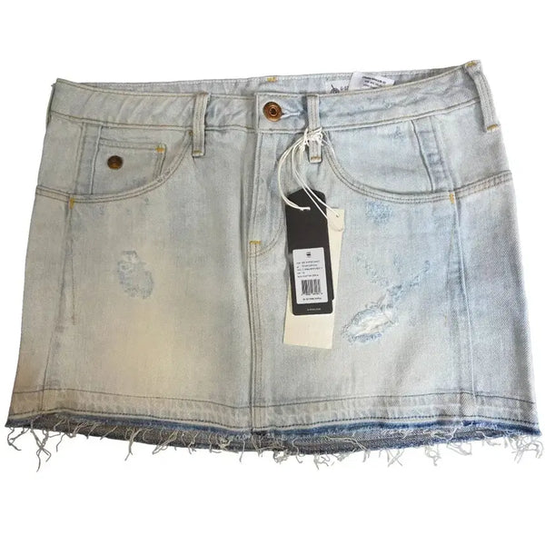 [BUNJANG] G-Star Raw Denim Skirt Light Blue Cut-off Hem Size 26 / G-STAR RAW 데님 스커트 라이트 블루 컷오프 헴(26)
