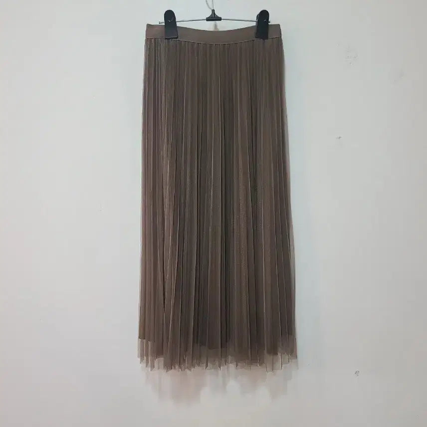 [BUNJANG] Pleated Long Skirt Brown / 플리츠 롱 스커트 브라운
